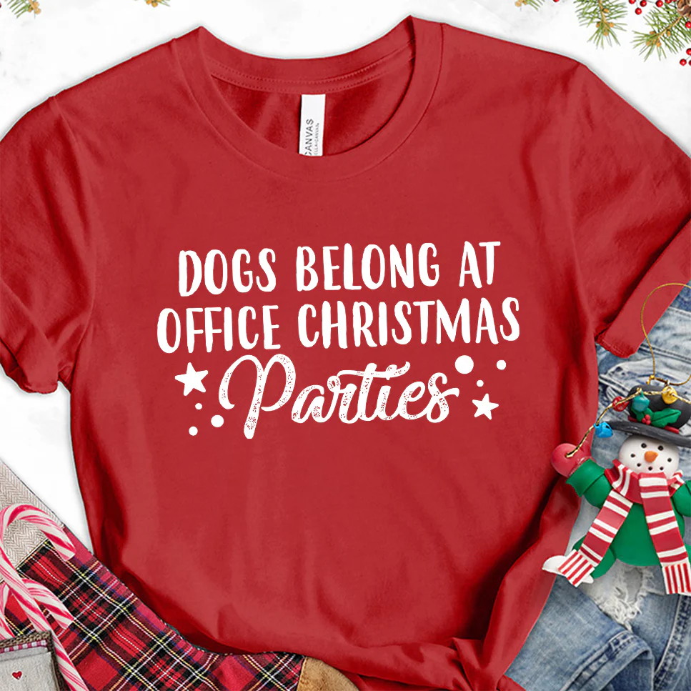 Dogs Belong At Office Christmas Parties T-Shirt - Aitapkir