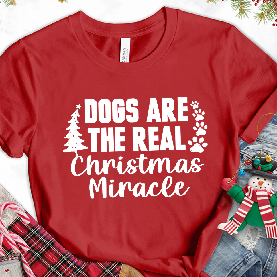 Dogs Are The Real Christmas Miracle T-Shirt - Aitapkir